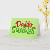 Daddy Saurus Dinosaur Lettering Karte (Gelbe Blume)