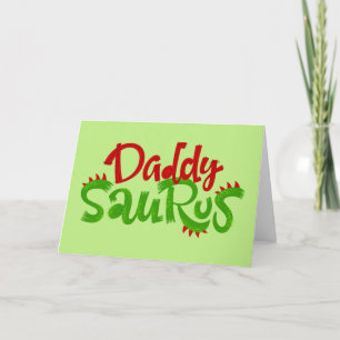 Daddy Saurus Dinosaur Lettering Karte