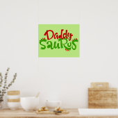 Daddy Saurus Dinosaur Lettering Poster (Küche)