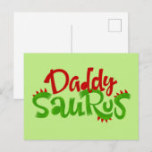 Daddy Saurus Dinosaur Lettering Postkarte (Vorne/Hinten)