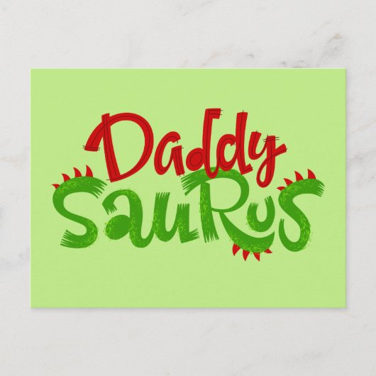 Daddy Saurus Dinosaur Lettering Postkarte (Vorderseite)