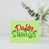 Daddy Saurus Dinosaur Lettering Postkarte (Stehend Vorderseite)