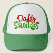 Daddy Saurus Dinosaur Lettering Truckerkappe (Vorderseite)
