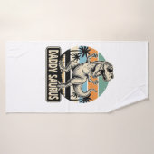 Daddy Saurus Retro-Dinosaur-Sonnenuntergangs-Shirt Badehandtuch (Badehandtuch)