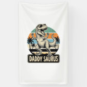 Daddy Saurus Retro-Dinosaur-Sonnenuntergangs-Shirt Banner (Vertikal)