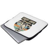 Daddy Saurus Retro-Dinosaur-Sonnenuntergangs-Shirt Laptopschutzhülle (Vorne Knopf)