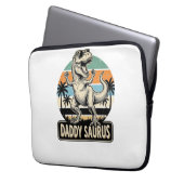 Daddy Saurus Retro-Dinosaur-Sonnenuntergangs-Shirt Laptopschutzhülle (Vorderseite Links)