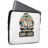 Daddy Saurus Retro-Dinosaur-Sonnenuntergangs-Shirt Laptopschutzhülle (Vorne Rechts)