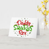 Daddy Saurus Rex Illustration Karte (Gelbe Blume)