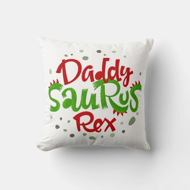 Daddy Saurus Rex Illustration Kissen (Vorderseite)