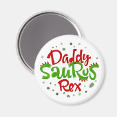Daddy Saurus Rex Illustration Magnet (Vorderseite/Rückseite)
