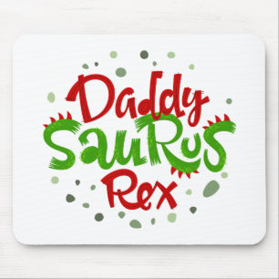 Daddy Saurus Rex Illustration Mousepad