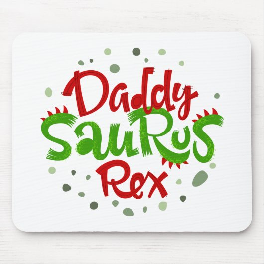 Daddy Saurus Rex Illustration Mousepad (Vorne)