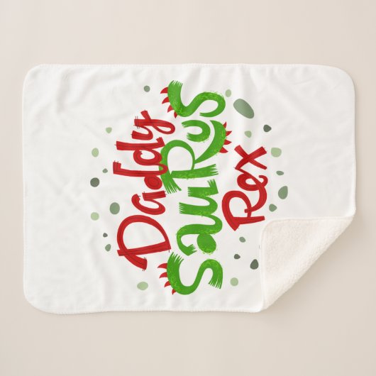 Daddy Saurus Rex Illustration Sherpadecke (Vorderseite (Horizontal))