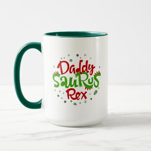 Daddy Saurus Rex Illustration Tasse (Links)