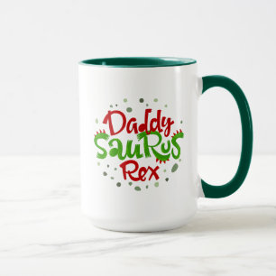 Daddy Saurus Rex Illustration Tasse