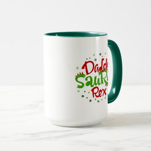 Daddy Saurus Rex Illustration Tasse (VorderseiteRechts)