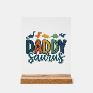 Daddy Saurus Süßer Dinosaur-Vater-Vektor-Design_1 Acrylschild