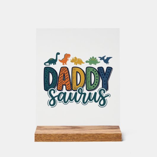 Daddy Saurus Süßer Dinosaur-Vater-Vektor-Design_1 Acrylschild (Vorderseite)