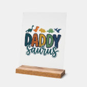 Daddy Saurus Süßer Dinosaur-Vater-Vektor-Design_1 Acrylschild (Winkel)