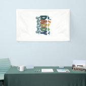 Daddy Saurus Süßer Dinosaur-Vater-Vektor-Design_1 Banner (Messeveranstaltung)