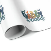 Daddy Saurus Süßer Dinosaur-Vater-Vektor-Design_1 Geschenkpapier (Rolleneckpunkt)