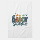 Daddy Saurus Süßer Dinosaur-Vater-Vektor-Design_1 Geschirrtuch (Vertikal)