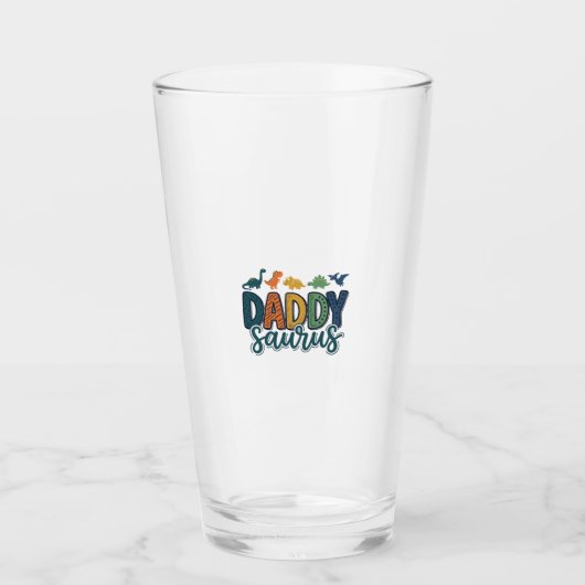 Daddy Saurus Süßer Dinosaur-Vater-Vektor-Design_1 Glas (Vorderseite)