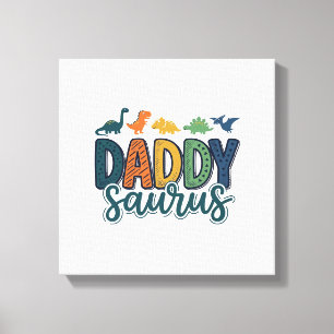 Daddy Saurus Süßer Dinosaur-Vater-Vektor-Design_1 Leinwanddruck