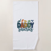 Daddy Saurus Süßer Dinosaur-Vater-Vektor-Design_1 Strandtuch (Vorderseite)