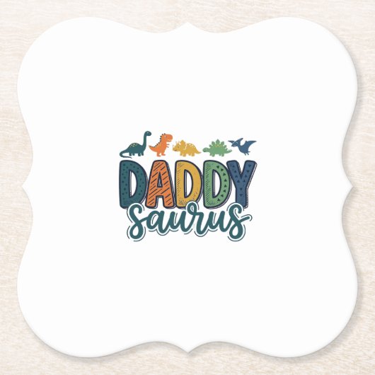 Daddy Saurus Süßer Dinosaur-Vater-Vektor-Design_1 Untersetzer (Vorderseite)