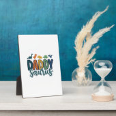 Daddy Saurus Süßer Dinosaurier-Vater-Vektor-Design Fotoplatte (Seite)