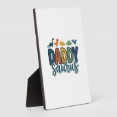 Daddy Saurus Süßer Dinosaurier-Vater-Vektor-Design Fotoplatte (Seite)