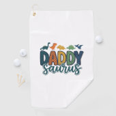 Daddy Saurus Süßer Dinosaurier-Vater-Vektor-Design Golfhandtuch (Insitu)