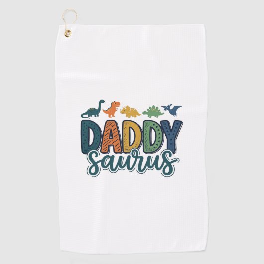 Daddy Saurus Süßer Dinosaurier-Vater-Vektor-Design Golfhandtuch (Vorderseite)