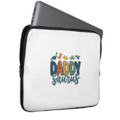 Daddy Saurus Süßer Dinosaurier-Vater-Vektor-Design Laptopschutzhülle (Vorne Rechts)