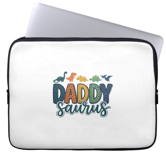 Daddy Saurus Süßer Dinosaurier-Vater-Vektor-Design Laptopschutzhülle (Vorderseite)