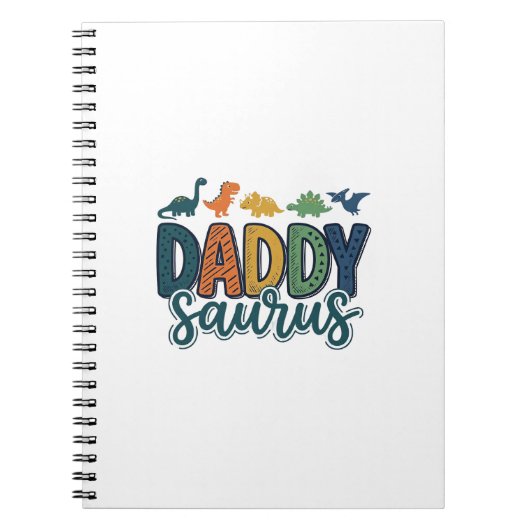 Daddy Saurus Süßer Dinosaurier-Vater-Vektor-Design Notizblock (Vorderseite)