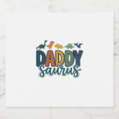 Daddy Saurus Süßer Dinosaurier-Vater-Vektor-Design Schaumweinetikett (Einzelnes Label)