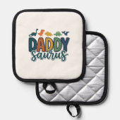 Daddy Saurus Süßer Dinosaurier-Vater-Vektor-Design Topflappen (Vorderseite/Rückseite)