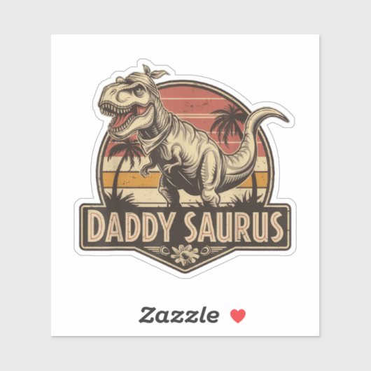 Daddy Saurus T Rex Dinosaur Daddy Saurus Aufkleber (Blatt)