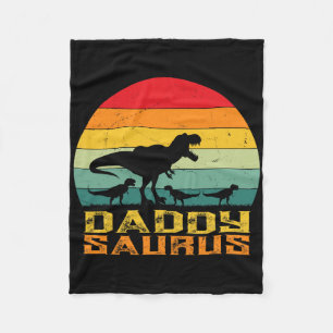Daddy Saurus T Rex Dinosaur Vatertag Familie Matte Fleecedecke