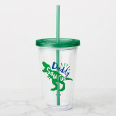 Daddy Saurus T-Rex-Silhouette Acryltrinkbecher (Vorderseite)