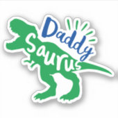 Daddy Saurus T-Rex Silhouette Aufkleber (Vorderseite)
