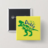 Daddy Saurus T-Rex Silhouette Button (Vorne & Hinten)