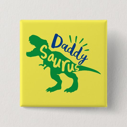 Daddy Saurus T-Rex Silhouette Button (Vorderseite)