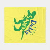 Daddy Saurus T-Rex-Silhouette Fleecedecke (Vorderseite (Horizontal))