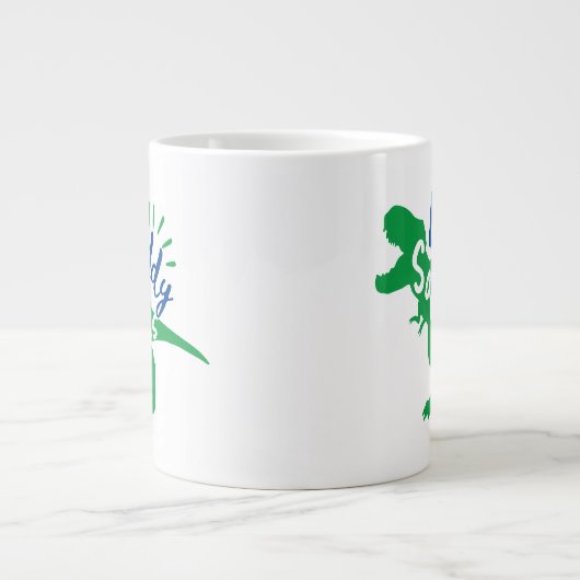 Daddy Saurus T-Rex-Silhouette Jumbo-Tasse (Vorderseite)