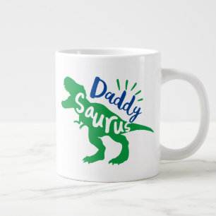 Daddy Saurus T-Rex-Silhouette Jumbo-Tasse