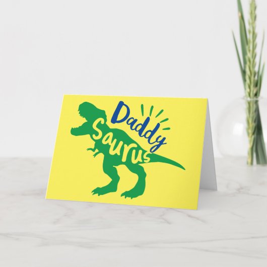 Daddy Saurus T-Rex-Silhouette Karte (Vorderseite)
